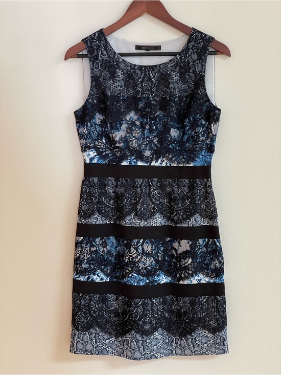 Mossimo Supply Co. Dresses & Skirts - Mossimo Supply Co. Blue Black Lace-Print Sleeveless Sheath Dress